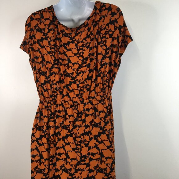 NWT Amazon Essentials Rusted Orange Floral Maxi Dress Size L - Picture 8 of 10